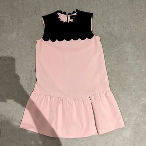 Victoria Beckham Girls Pink Black Scalloped Spring Dress Size S